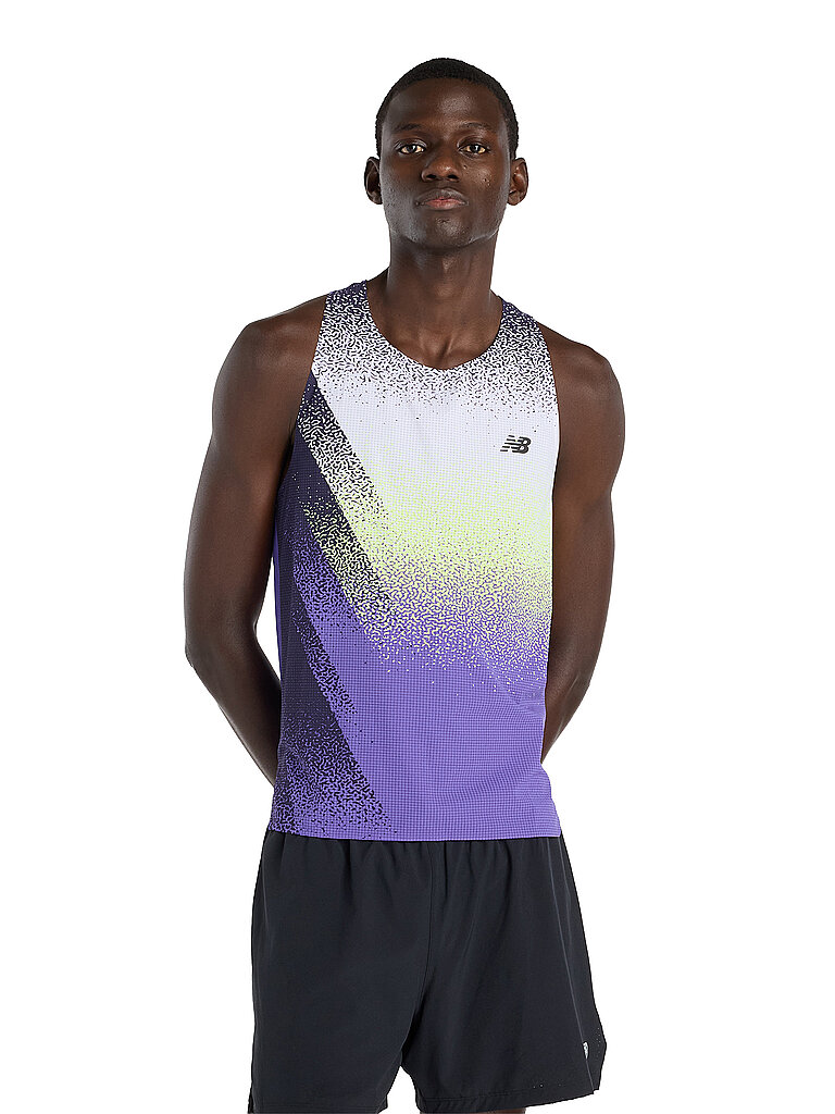 NEW BALANCE Herren Lauftank Race Day Ultra Light Printed lila | S